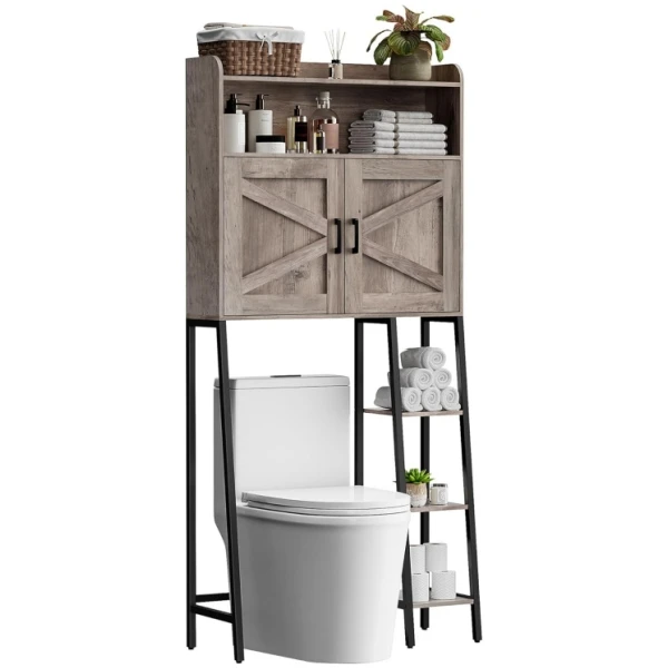 Bathroom American style toilet rack saving space living room 3 Layer storage rack with cabinet door