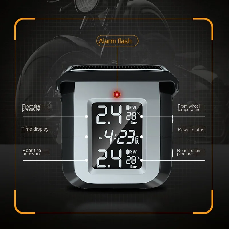 SY304 Safety Alarm Monitor System External Sensor Bicycle Motorbike  Solar Motorcycle Tire Pressure Monitor TPMS