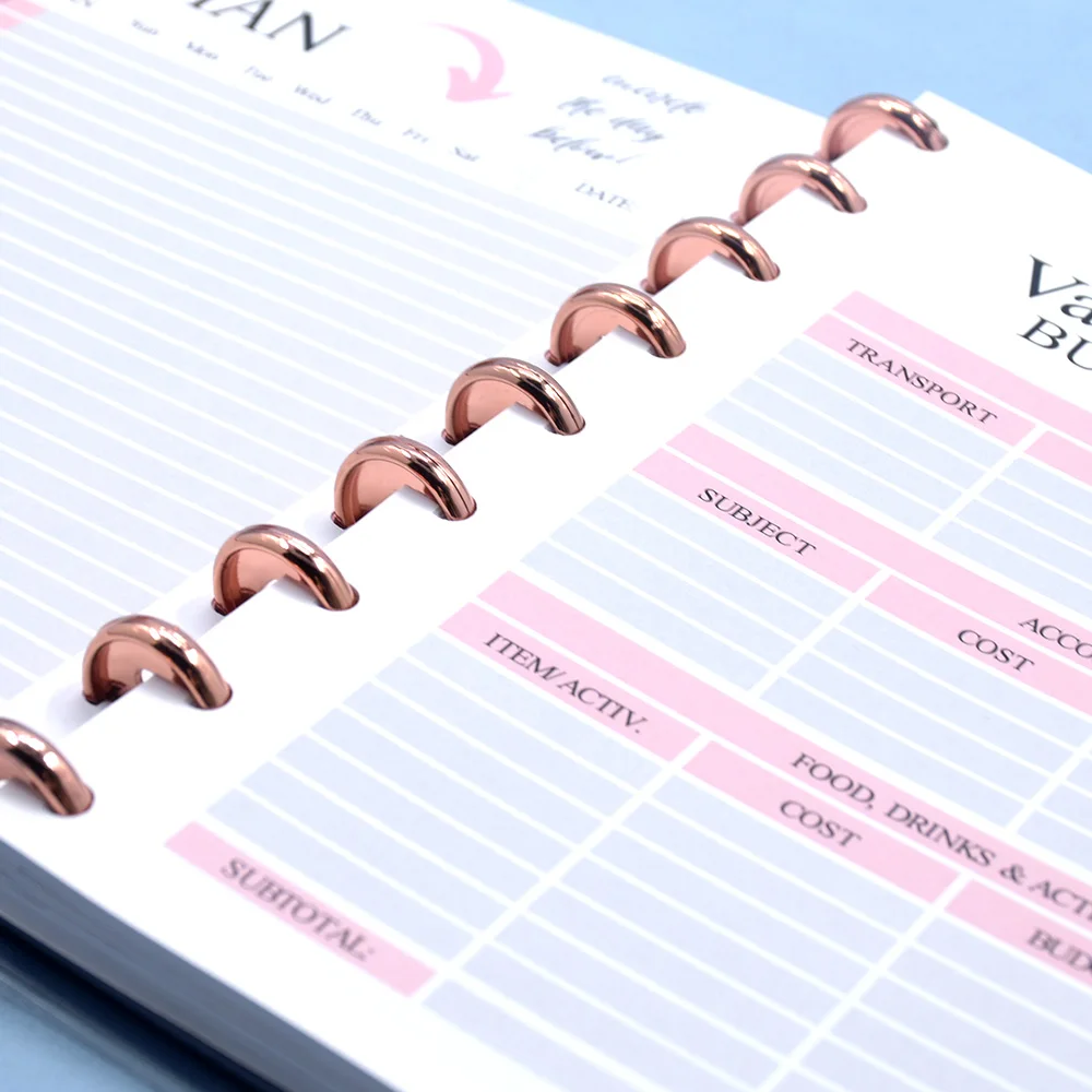 Custom Logo 2024 A5 Pink Spiral Weekly Monthly Manifestation Goal Dairy Journal Planner Agenda Notebook Printing