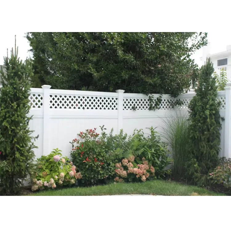 Classic Waterproof New England PVC Garden Fence Lattice Portals Vinyl Fence Toppers Lattice Top Privacy Vinyl Fencing