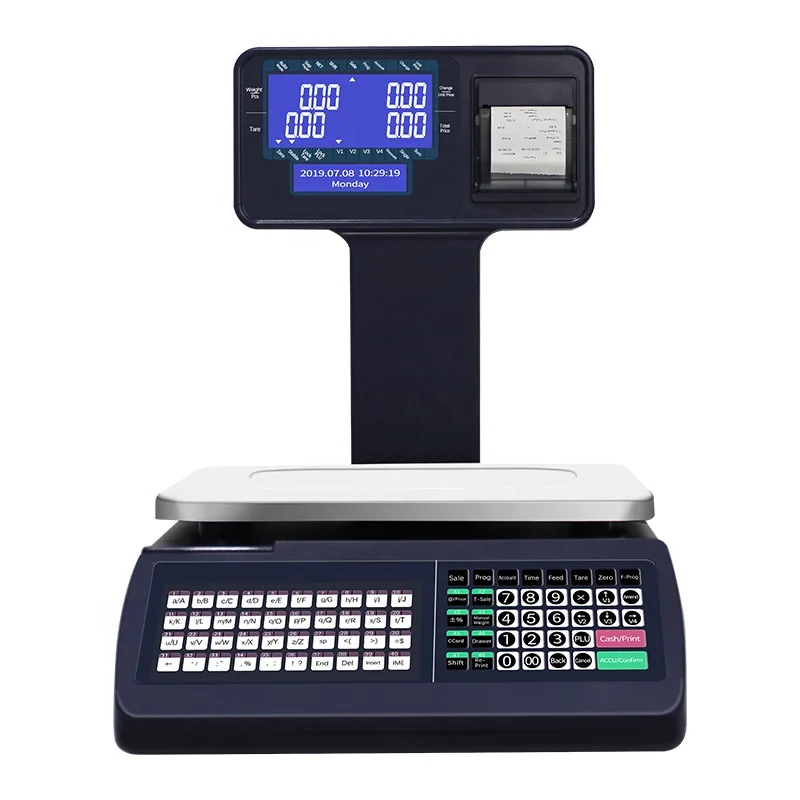 6/15kg/30kg Weighing Scales Barcode Scale Cash Register Scale POS Systems with Printers