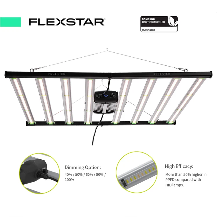 Доступный образец услуги Samsung официальный партнер Flexstar Daisy-Chain RJ Control полный спектр 720 ватт Светодиодная лампа для роста