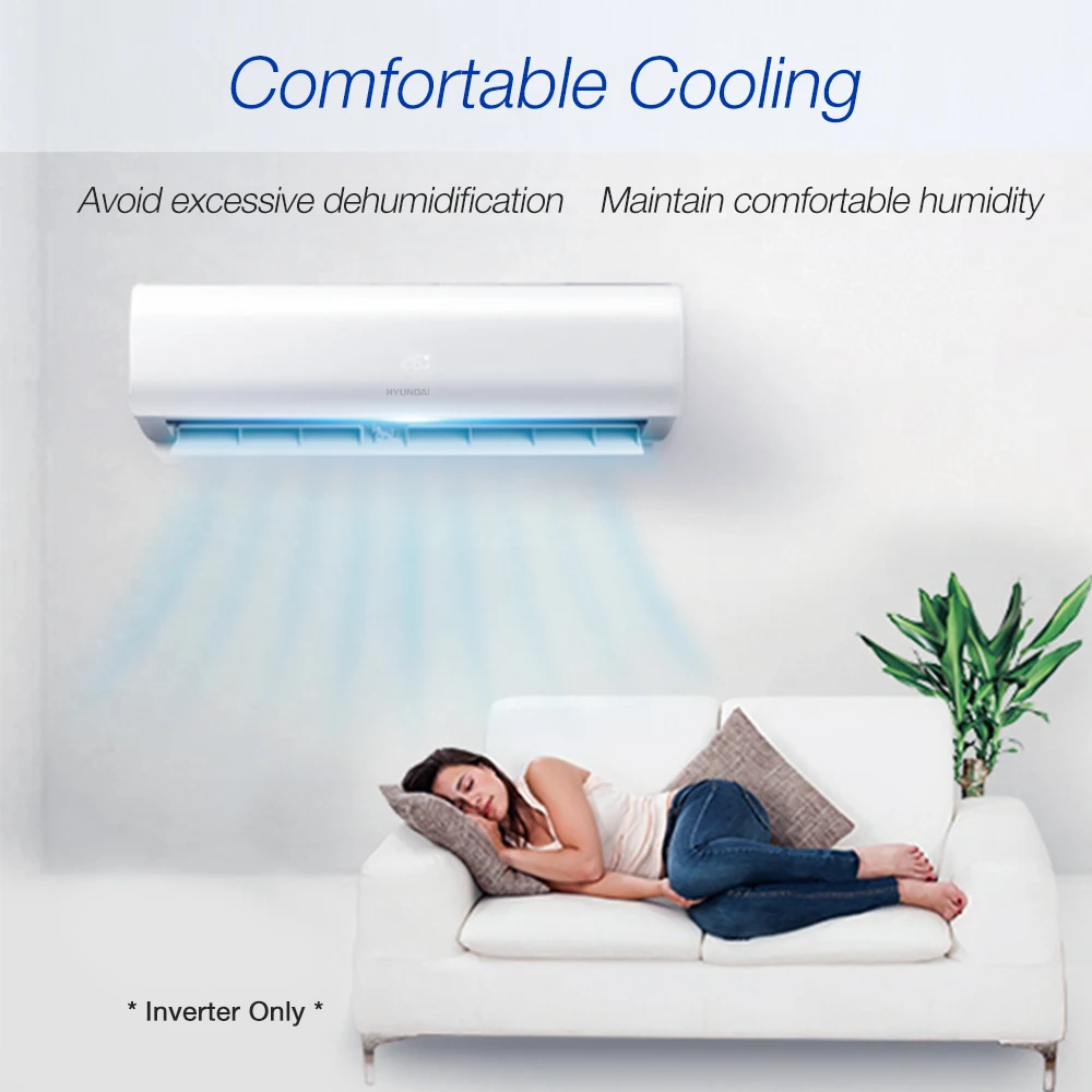 HYUNDAI R32 220-240v~50hz New 12000btu Wall Mounted Split Air Conditioner WIFI Controlled Intelligent Inverter for Room Use