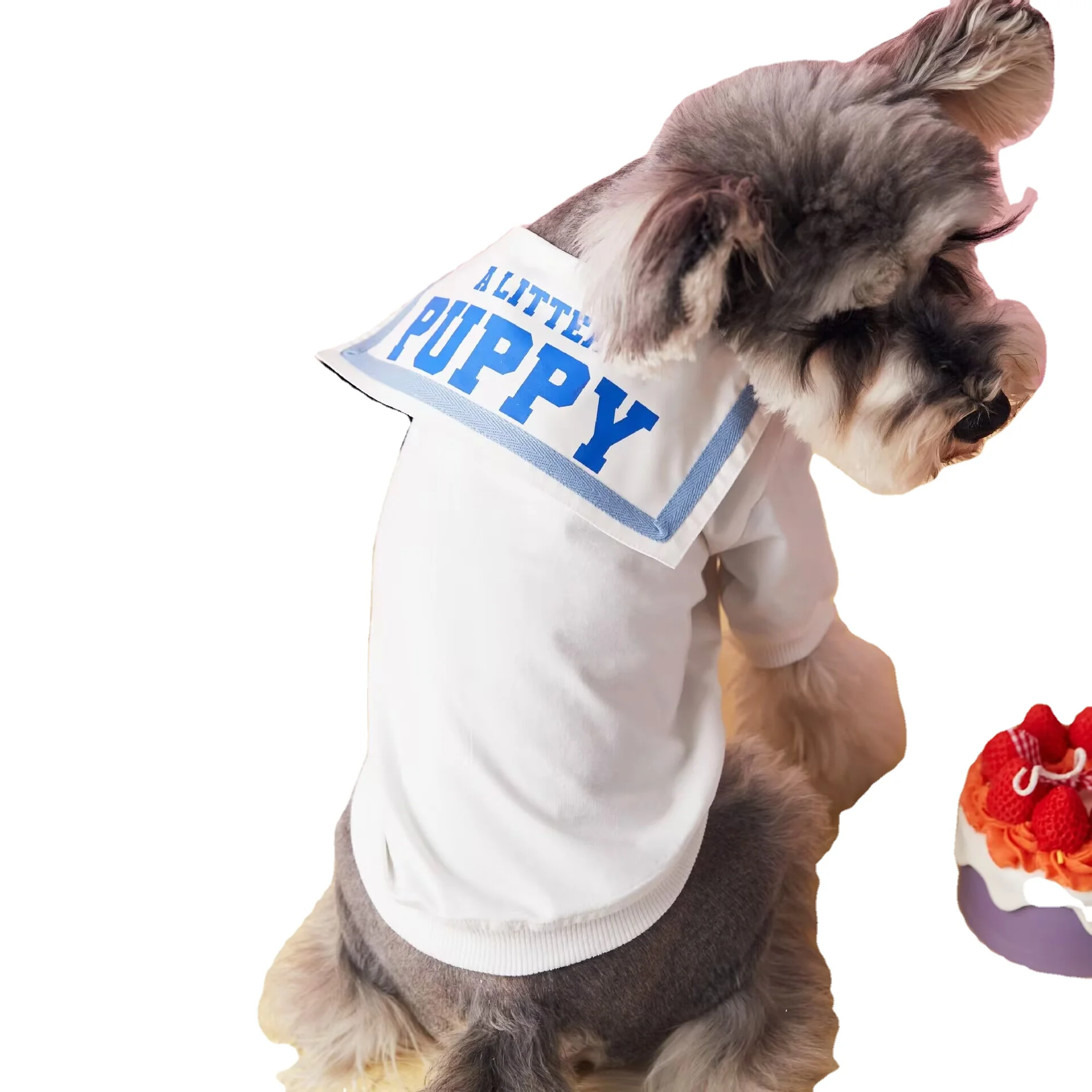 Pet clothes summer thin navy collar polo shirt fashion pet T-shirt small and medium dog clothes