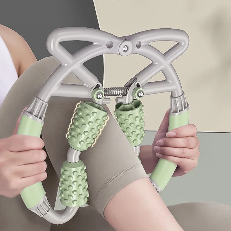 Складной металлический стержень для йоги фитнес-массаж Высококачественный эластичный пружинный расслабляющий ролик тренировки на 360 градусов массажер мышц