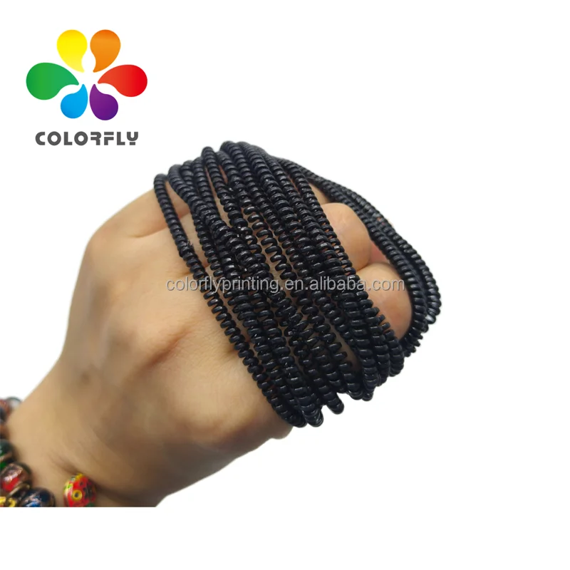 Black Phone Cord Hair Ring Female Hair Rope Telephone Wire Elastic Scrunchies Plastic Line Elastic Band Hair Tie