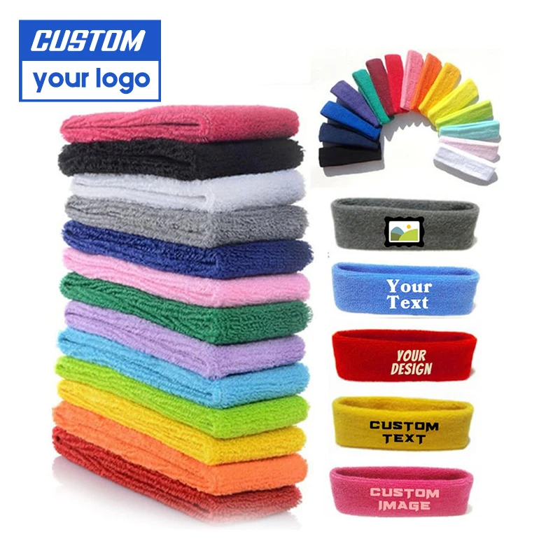 Custom Headbands No Minimum Sweat Bands For Hair Wide Fitness Headbands