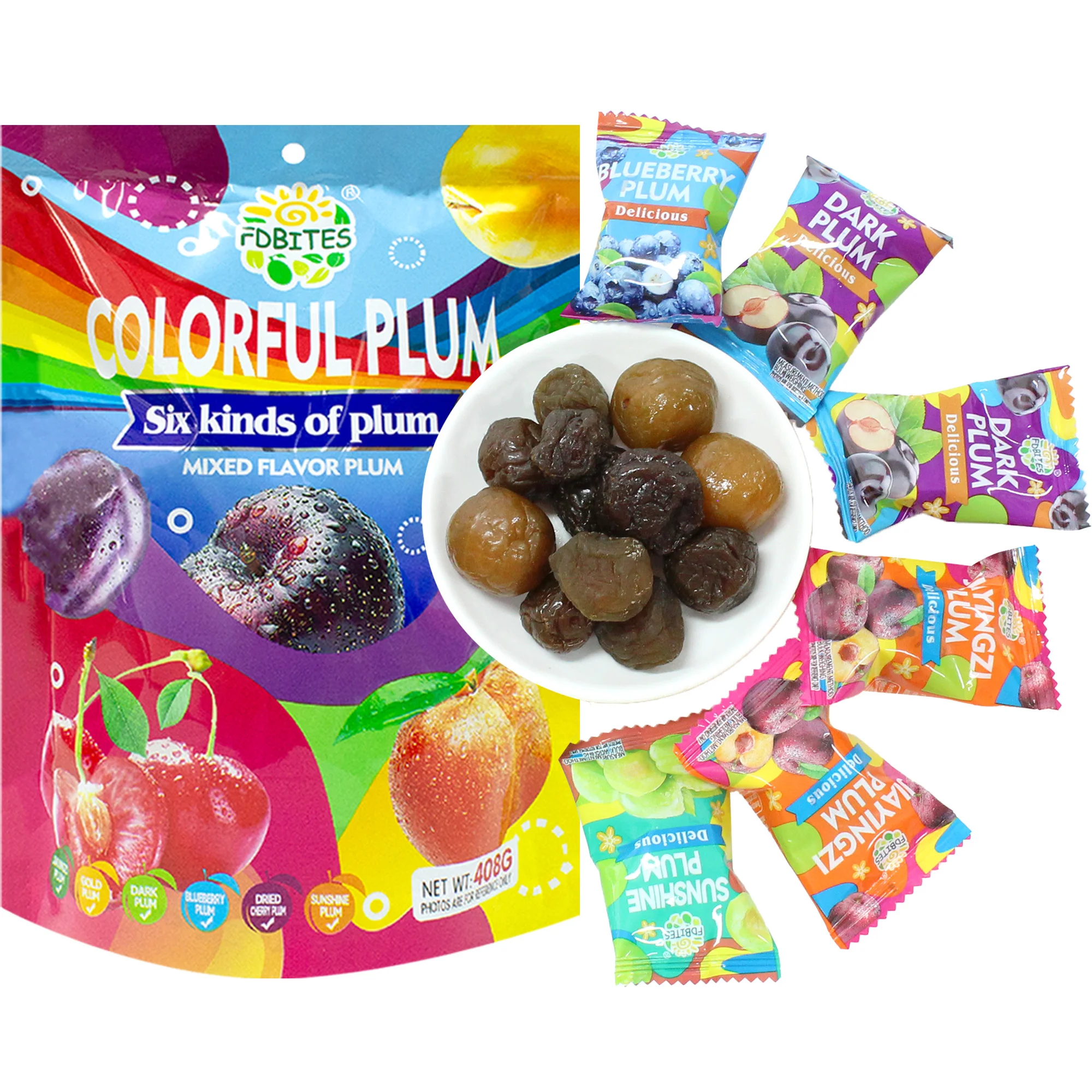 Black Prunes Dry Sour Plum Salted Dried Plums Snow Plum Preserved Fruit Snack