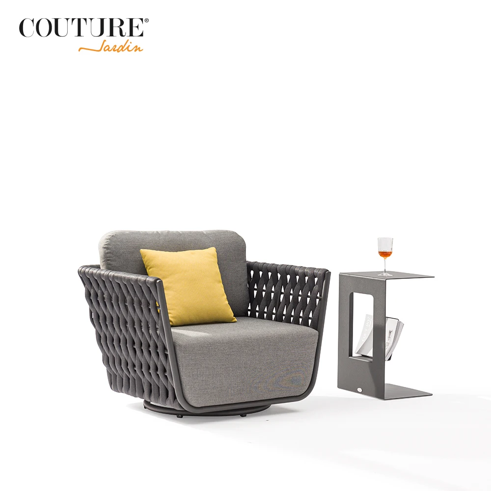 Производитель Couture HUG, сетчатый серый Поворотный диван с высокой спинкой, уличный комплект диванов, садовые наборы