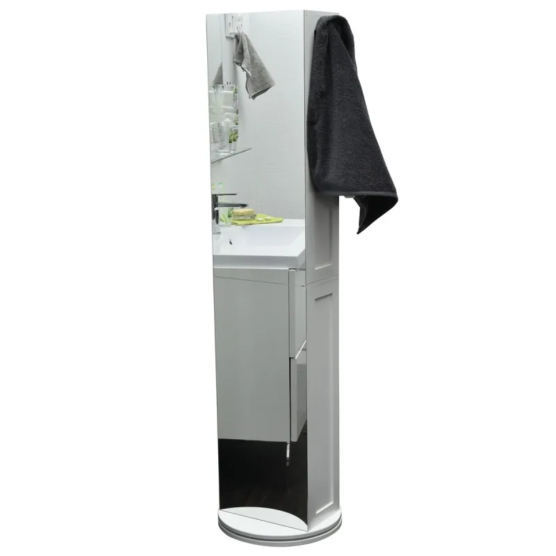 Tower Narrow Slim Mdf Floor Storage Tall Bathroom Cabinet