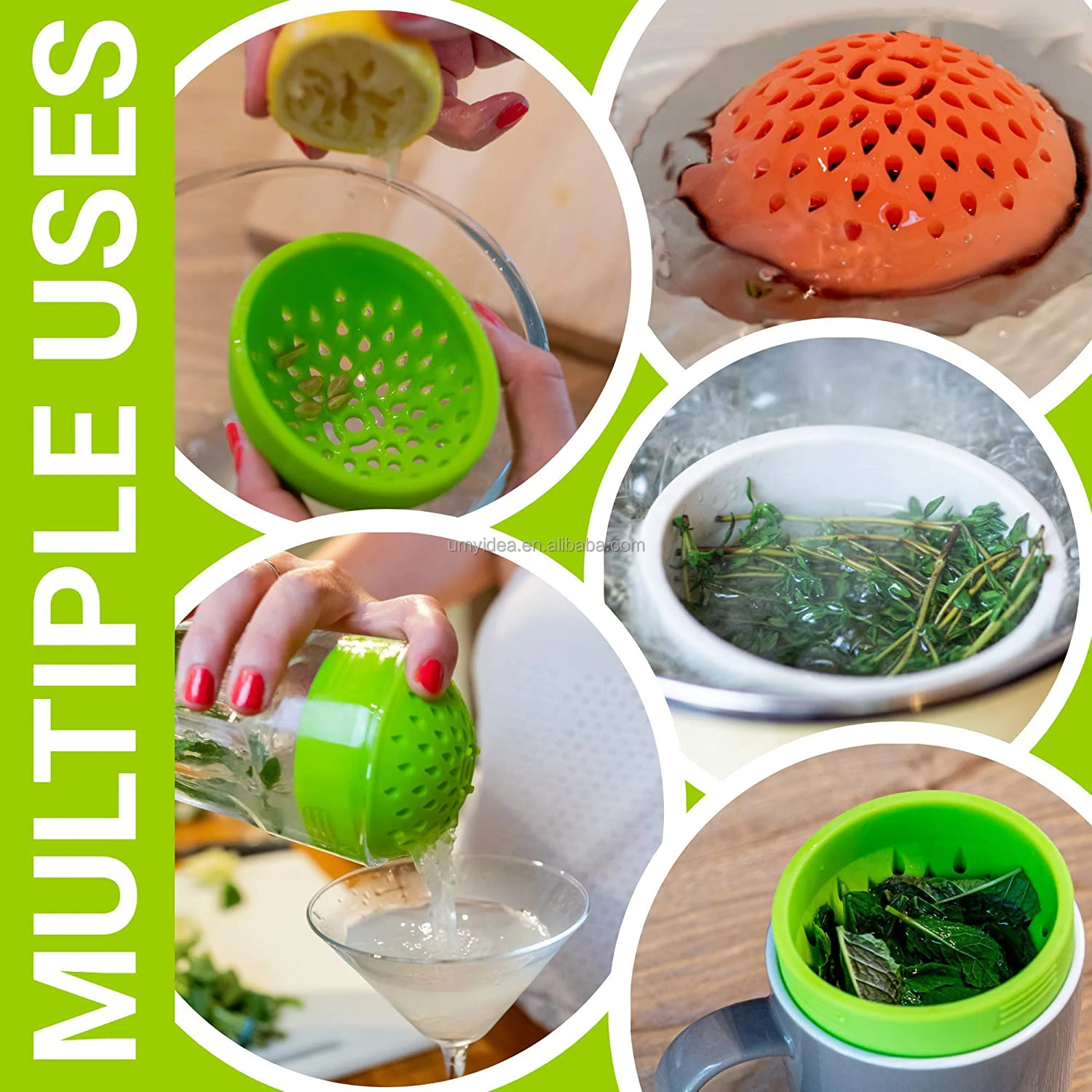 2021 Micro Silicone Kitchen Colander Drainer Portable Multi-Use Mini Colander For Drain Chickpeas Kidney Beans Tinned Fruit