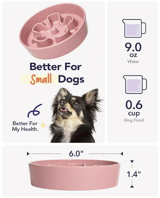 China Wholesale Ceramic Slow Feeder Dog Bowls Small Breed 0.6 Cups Dog Food Dish Eaters Puzzle Bowl Small Dogs Cats
