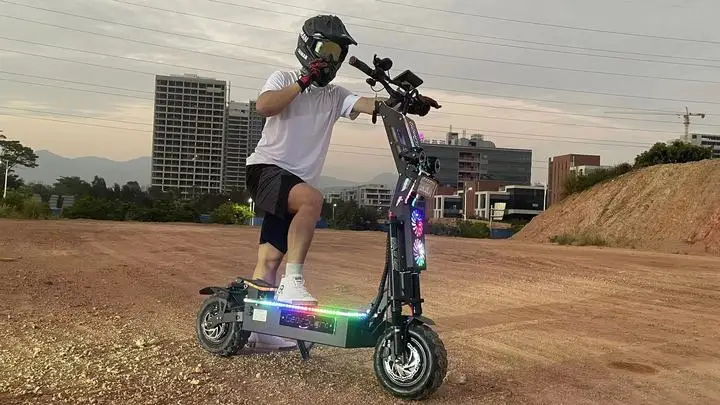 Foldable High Speed 72V E-Scooter 30-100Ah 13inch 14inch Fat Tire 8000W 10000W 15000W Electric Dual Motor Scooter