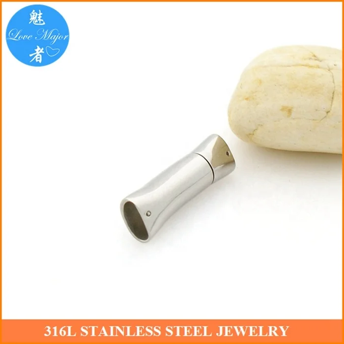 Stainless Steel Bayonet Clasps Leather Cord End Connectors 7.5*3mm Hole