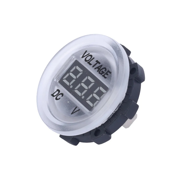 DC 12V Current 3 Pin ABS PC Resistance to Flame Retardant 37 Round LED Digital Display Motorcycle Car Charger Voltmeter Ammeter