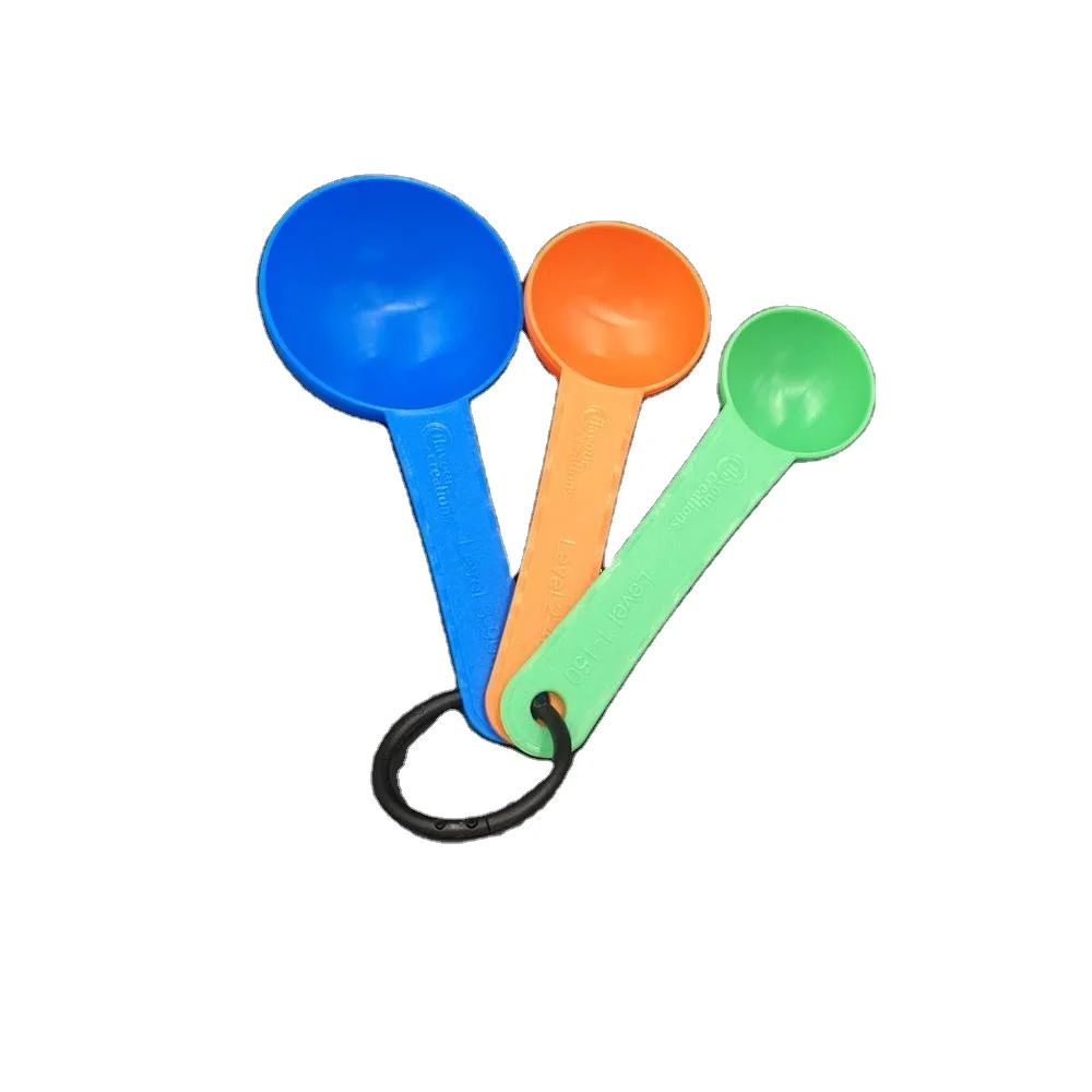 good quality 3 in 1 plastic measuring round spoons