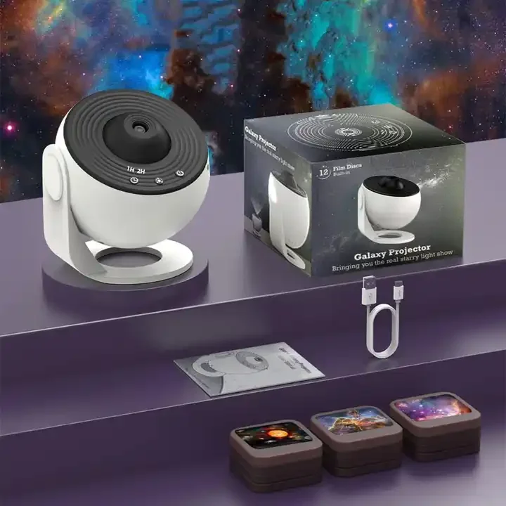 Лидер продаж ночник с вращением на 360 градусов ультрапрозрачный проектор для Галактики высокой четкости прикроватная лампа 12 дисками