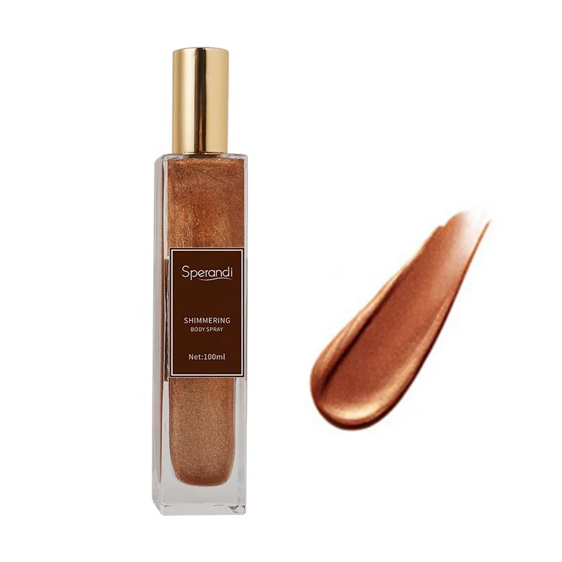 120Ml Glass Bottle Shiny Spray Water Proof Moisturizing Perfume Bronzer Highlight Body Shimmer Glitter For Body