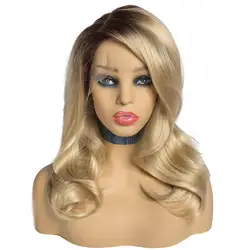 High Temperature premium synthetic wig27/613#highlight color synthetic wig with lace front Synthetic Fiber hair wig for Cosplay