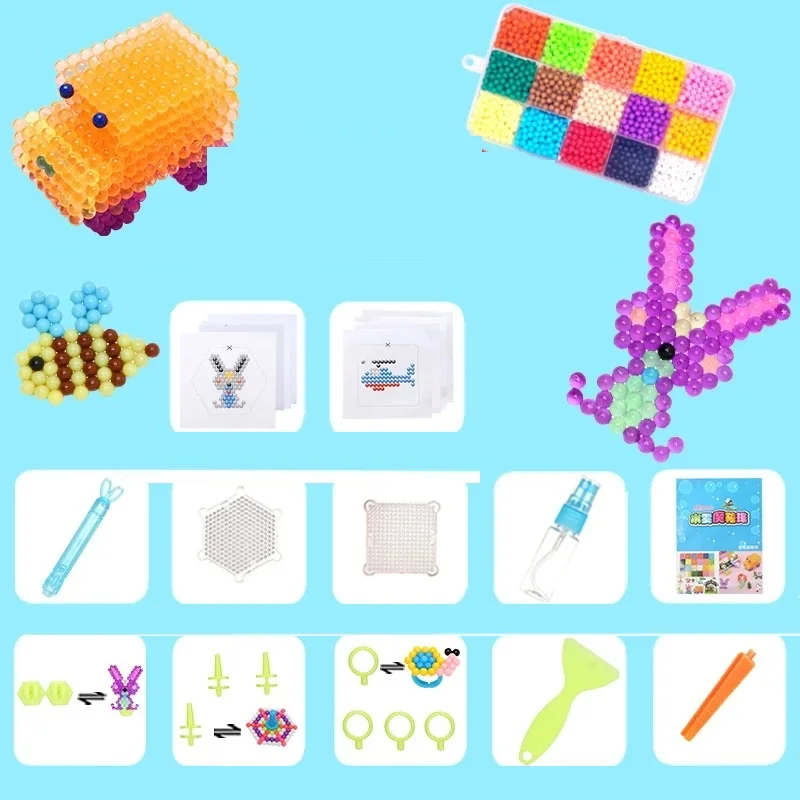 Colorful Magic Water Sticky Beads Water Fuse Beads Kits Wholesale Educational Art Crafts Toy For Kids