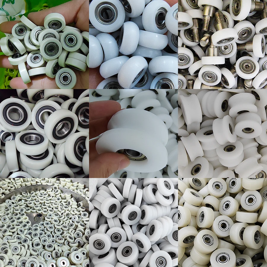 Payload 15KG U Groove Pulley Sliding Door Roller 684 BSU68416-5 4x16x5mm ID 4MM OD 16MM Thickness 5MM POM Rubber Coated Bearings