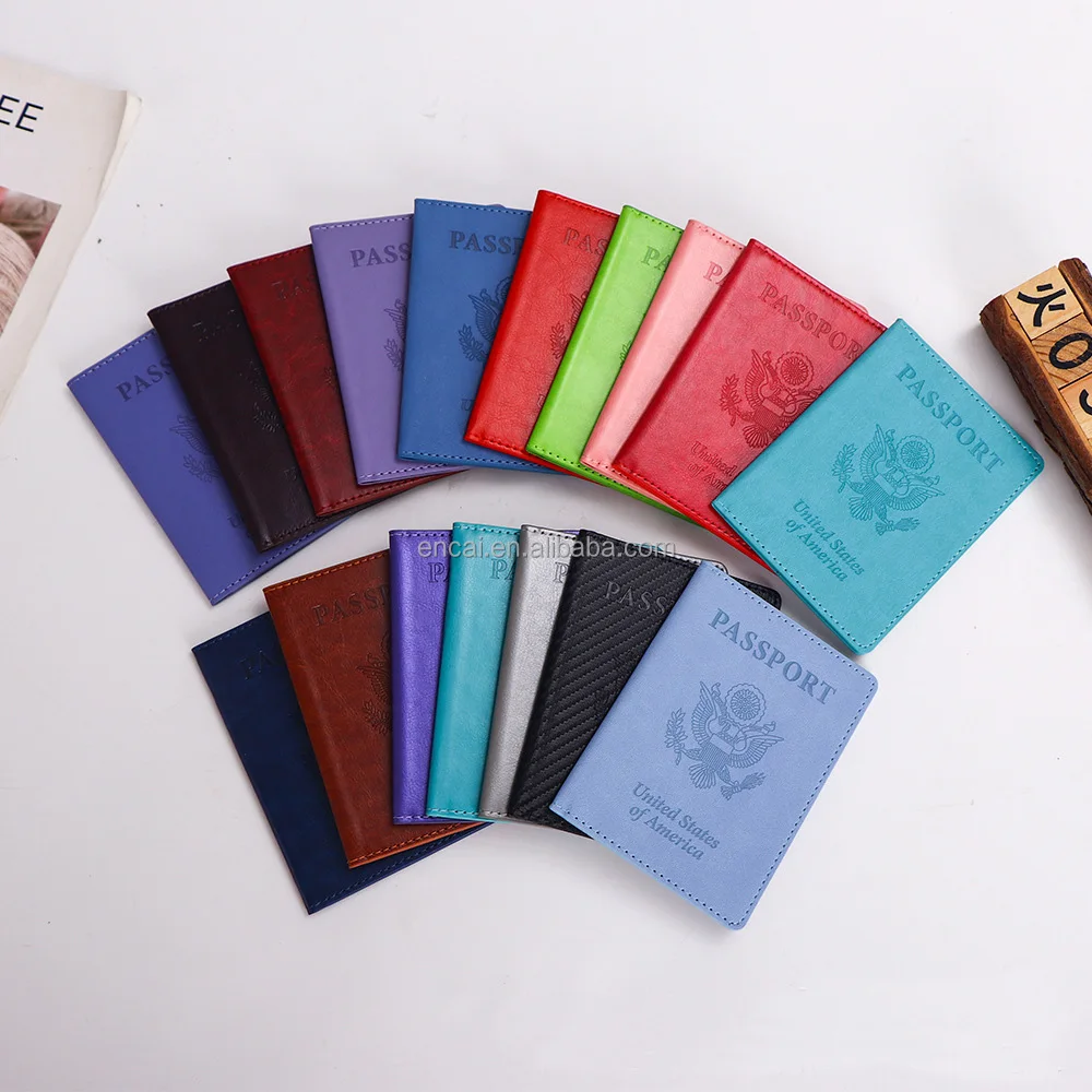 USA Passport Holder with Card Slot Waterproof PU Leather Passport Case Ultra Slim America Travel Passport Cover