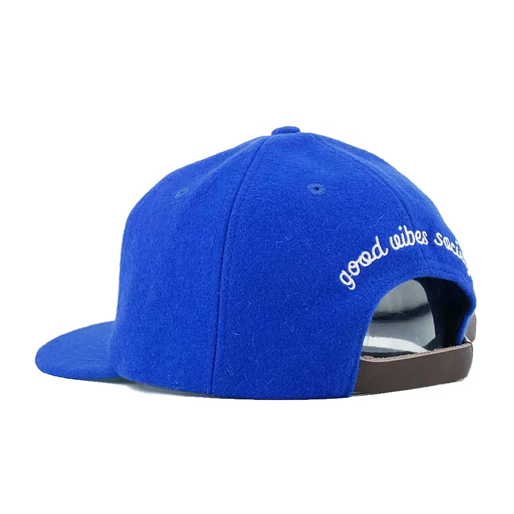 Leather Strap Designer Hats High Quality Custom Embroidery Flat Brim Unstructured 6 Panel Dad Hat Men Baseball Cap Custom Logo
