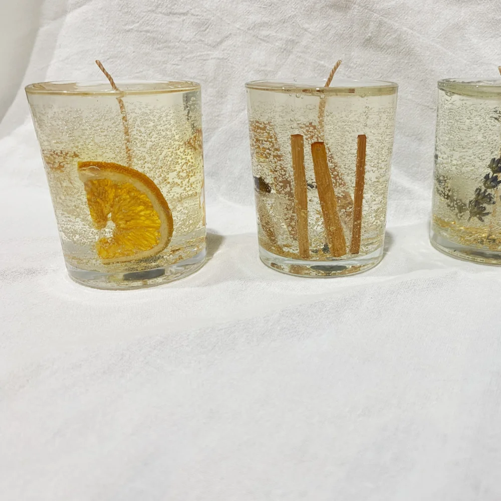 Home Decoration Clear Transparent Gel Wax Candles Glass Cup Aromatherapy Scented Candles Candles