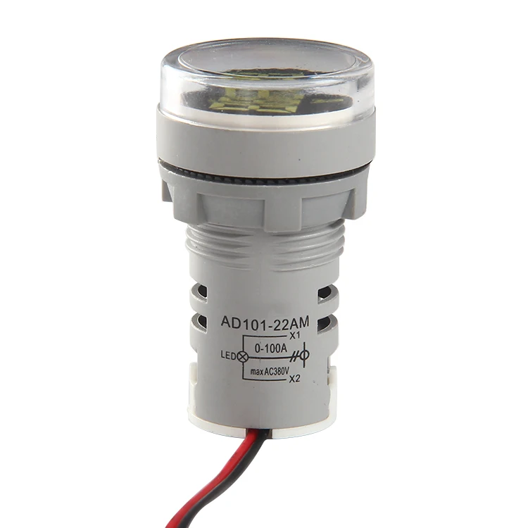 22MM 100A AC White Single LED Indicator Digital Ammeter Meter AD101-22TM
