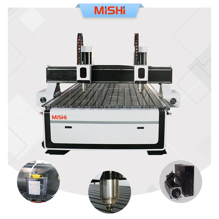 1325 Multi-Spindle Woodworking CNC Router with 2 Heads for Woodworking Wood Furniture Legs Stair Carving Machine
