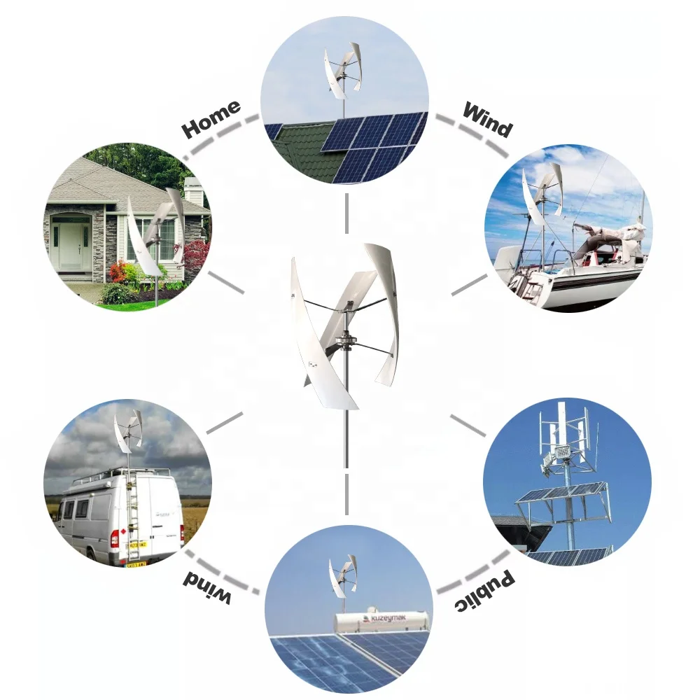 Smaraad 1kw 3kw 5kw 10kw Wind Solar hybrid System Vertical Wind Turbine Generator VAWT