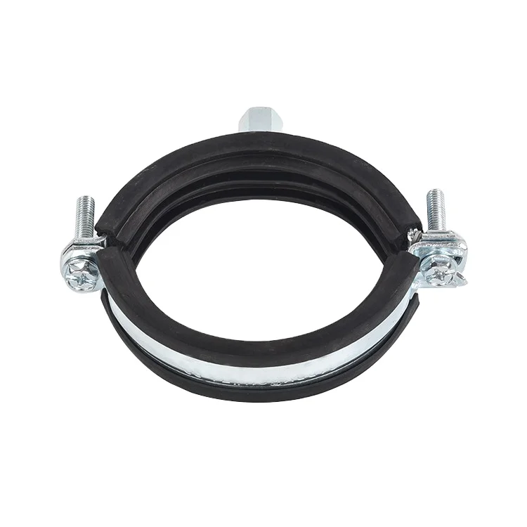 4 Inch DN100 heat resistance steel  pipe clamp with rubber split ring hangers for pipe size 108-114MM