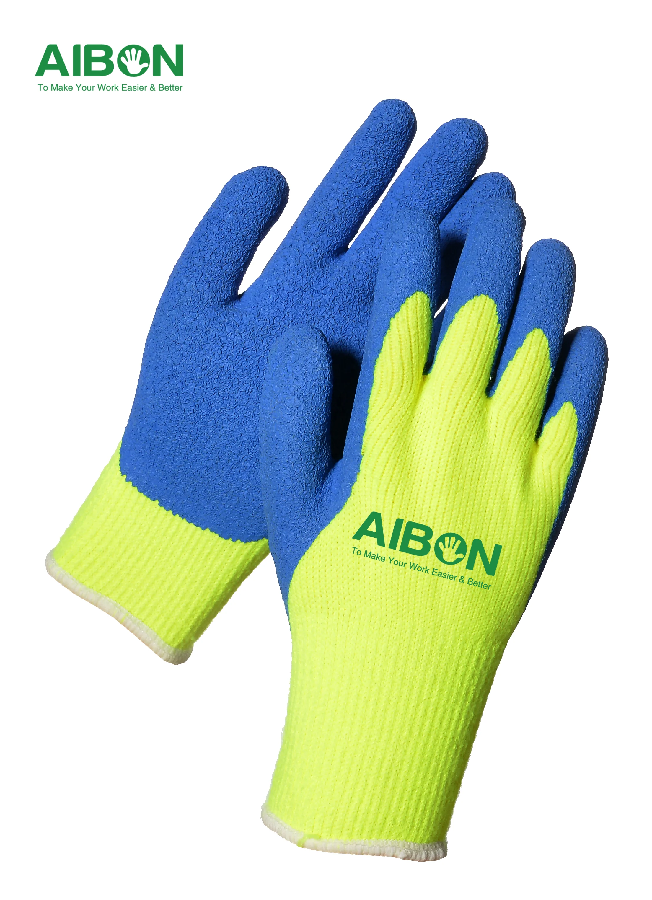 Red Good Quality Nylon Knit Non Slip Coating Rubber Palm Coated Crinkle Latex Protection Safety Work Gloves