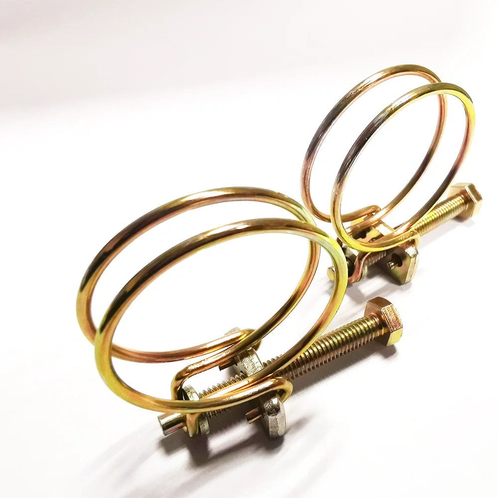 Customized Strong Wire Ring Pipe Clips Adjustable Metal Tube Clamps Clips Galvanized Steel Double Wire Hose Clamps Manufacturer