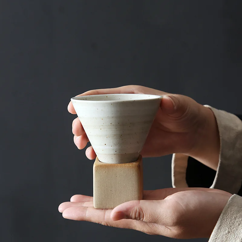 200ml big capacity Funnel cone without handle  arabic ceramic coffee cup