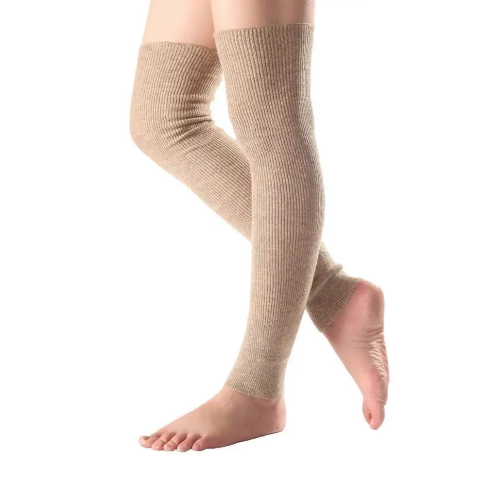 Women Solid Color Plain Knit Yoga Cashmere Leg Warmers