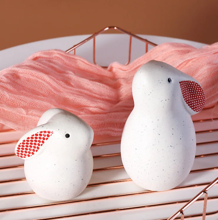 Amazon Cute Bunny Home Decor Accessories Animal Porcelain Ornaments Ceramic Crafts Art Figurines