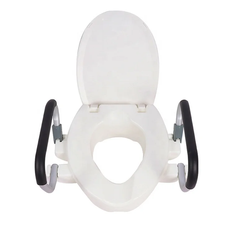 Elder people polyethylene stainless steel bathroom portable toilet seat chair raiser with cover