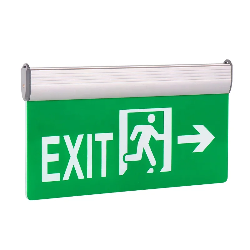 New Design Wall Pendant Mounting Aluminum and Acrylic 3W 180mins LED Exit Sign Light