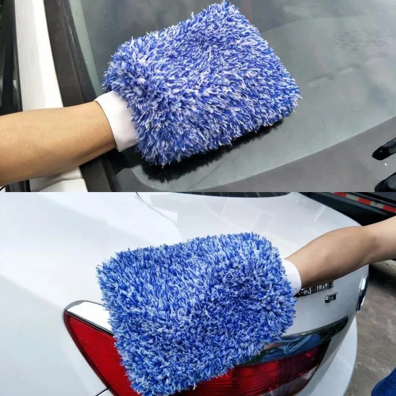 Car Maximum Mitt High Density Auto Wash Cloth Ultra Super Absorbancy Car Sponge Plush Glove Microfiber Cleaning Towel