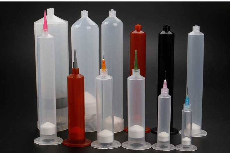 Japanese Style Transparent Liquid Pipe Assembly Fittings Cylinder Valve Plastic Glue Dispenser Barrel Adapter Without Barrel