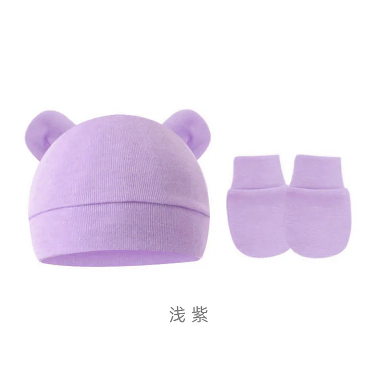 Multicolor Bear Ears Hat and Mitten Set for Newborns & Toddlers Infant Accessory Beanie