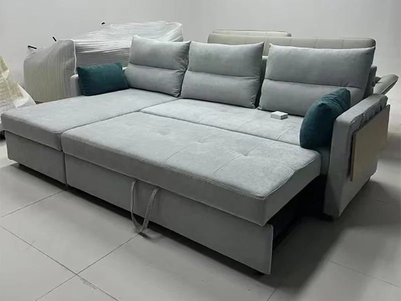 Modern Multifunctional L shape sofa turns to bed Living Room Furniture Folding Portable 3 in 1 Sofa Bed With Storage For Sale