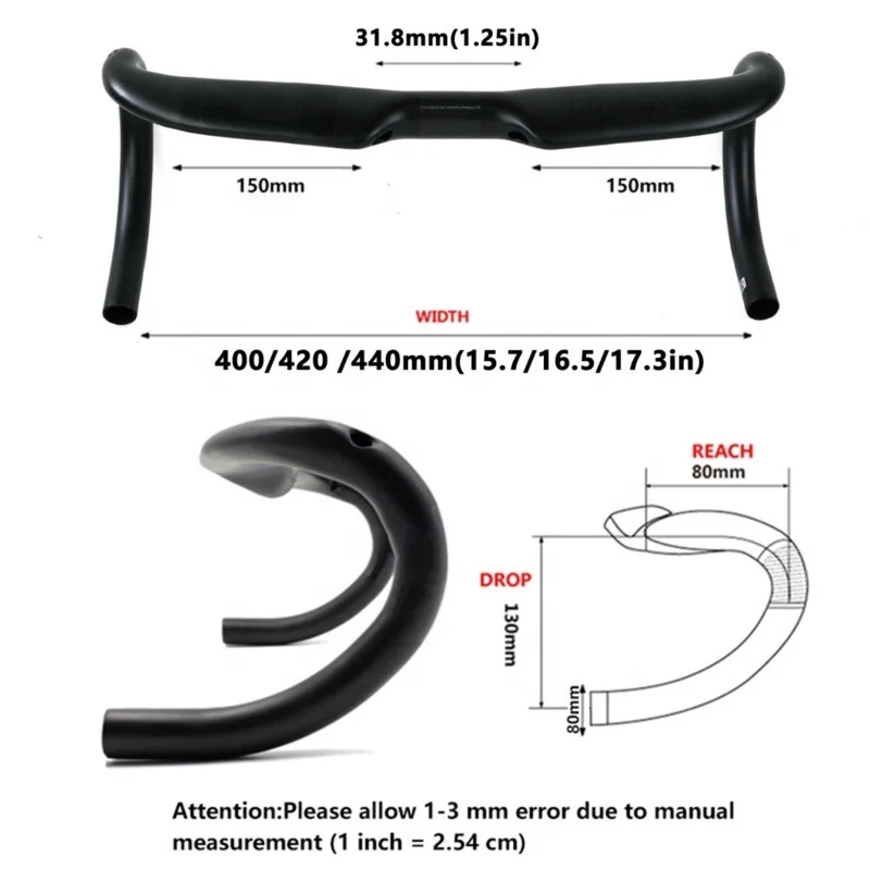 Полностью карбоновый руль T800 для дорожного велосипеда, сгибающийся стержень для дорожного велосипеда UD, матовые сгибающиеся стержни 400/420/440 мм, гоночный руль