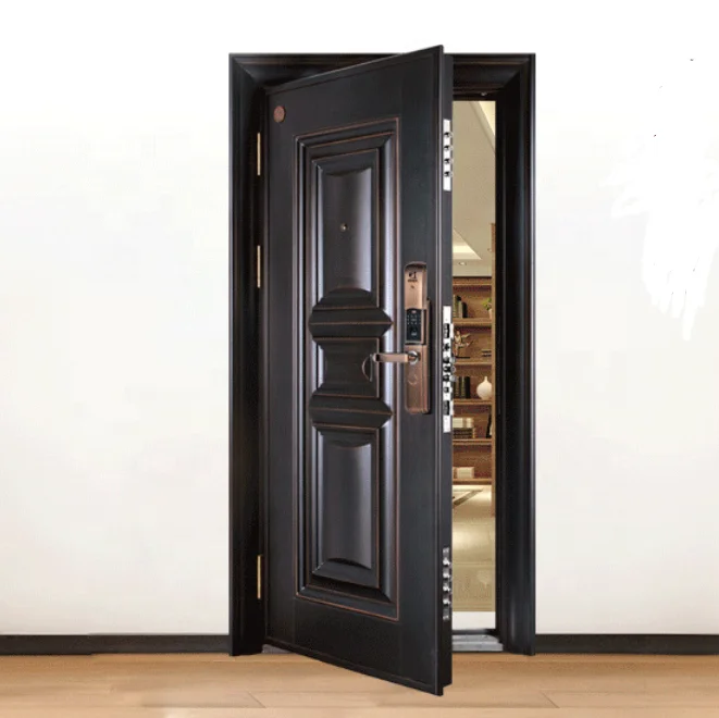 Lowest price Modern Exterior Main Gate Door Designs Front Iron Entry Doors Entrance Security Steel Door For House
