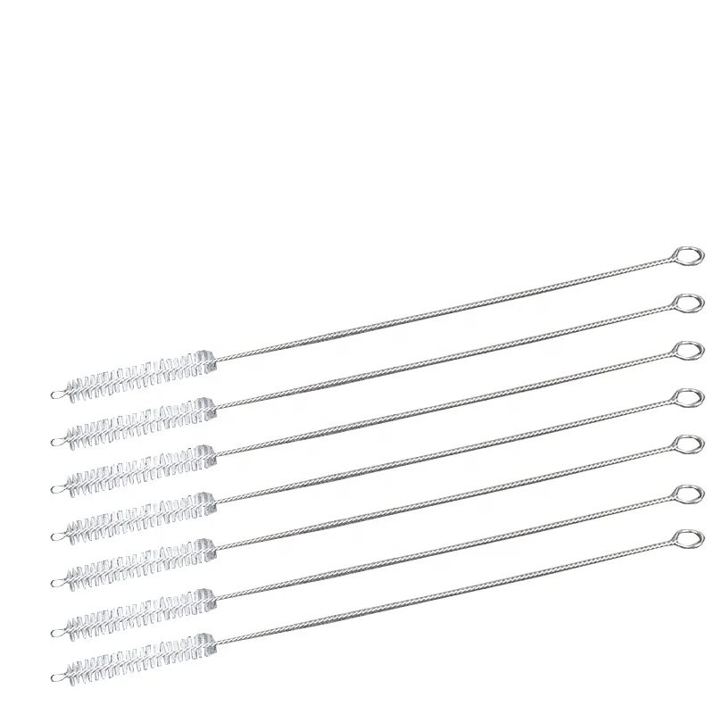 Plastic Straw Cleaner Straw Cleaners Custom Steel Straw Brush Extra Long Stainless Steel Metal Bristle Drink Pipes Cleaner Brush
