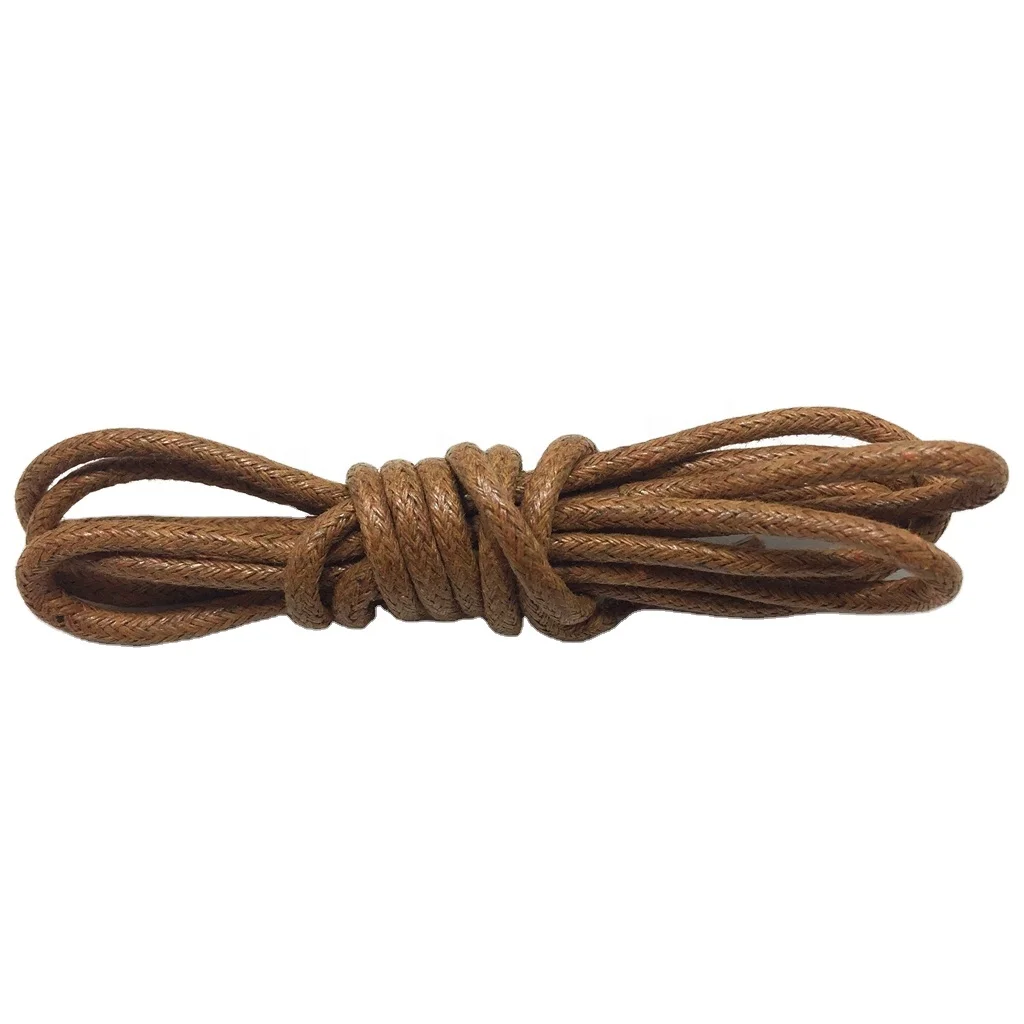 Оптовая продажа разноцветные хлопчатобумажные кожаные туфли тонкие круглые восковые водонепроницаемые шнурки для обуви