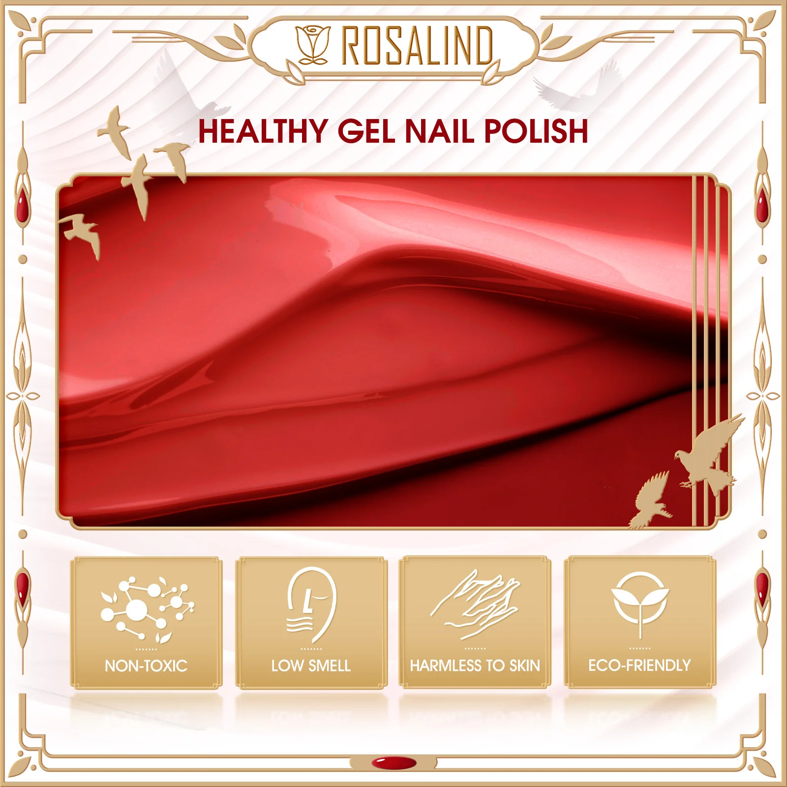 ROSALIND nail product wholesale custom bottles logo red glitter fall winter all color lacquered uv gel varnish nail polish set
