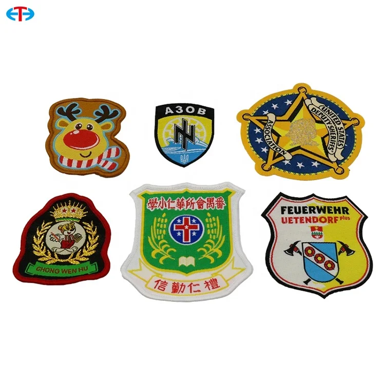 
Factory Customized Trademark Logo, School Emblem And Woven Clothes Label Tag 