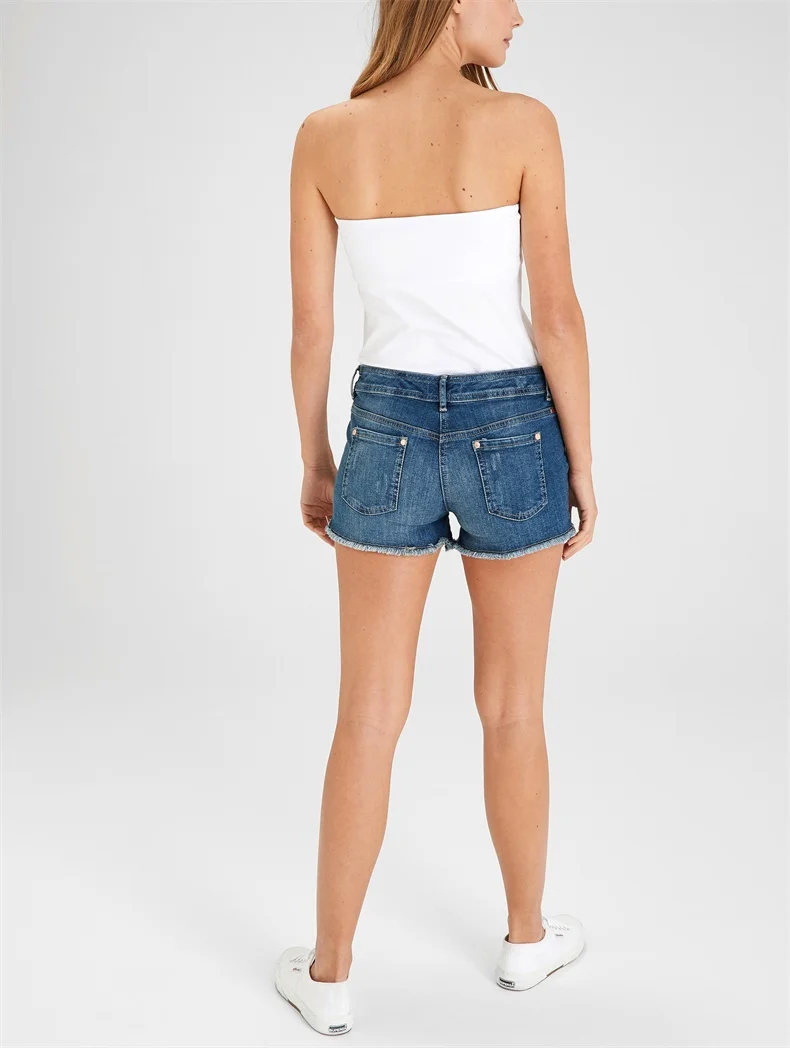 OEM Design Women Lace Up Shorts Casual Denim Retro Shorts For Ladies